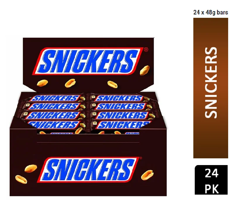 Mars Snickers Caramel Peanut Chocolate Bars 48g x 24