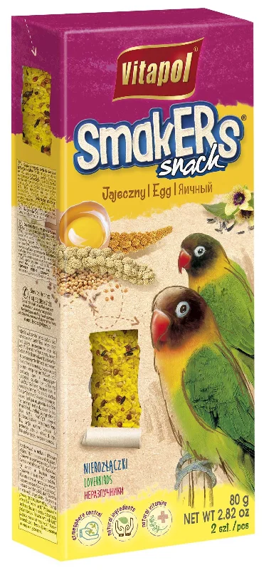 VITAPOL Smakers Snacks pentru agapornis Ou, 2 bucăţi, 80g