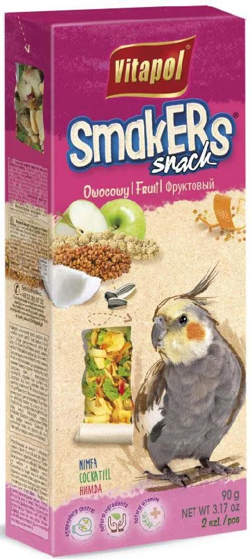 VITAPOL Smakers Snacks pentru nimfe Fructe, 2 bucăţi, 90g