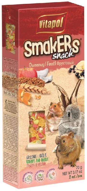 VITAPOL Smakers Snacks pentru rozătoare Fructe, 2 bucăţi, 90g