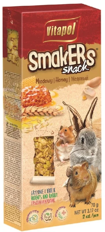 VITAPOL Smakers Snacks pentru rozătoare Miere, 2 bucăţi, 90g