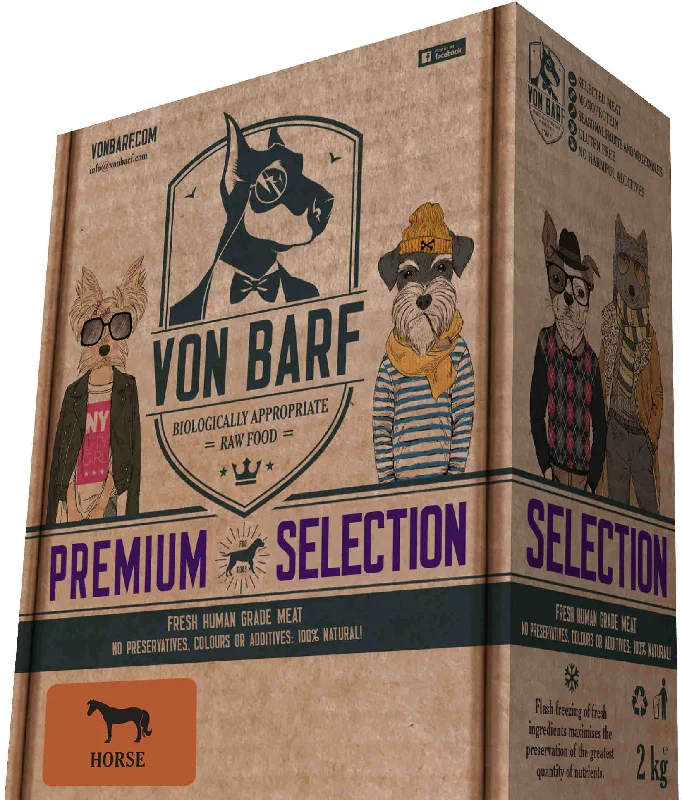 VON BARF Premium Selection Cal, hrană crudă congelată pentru câini 8x250g