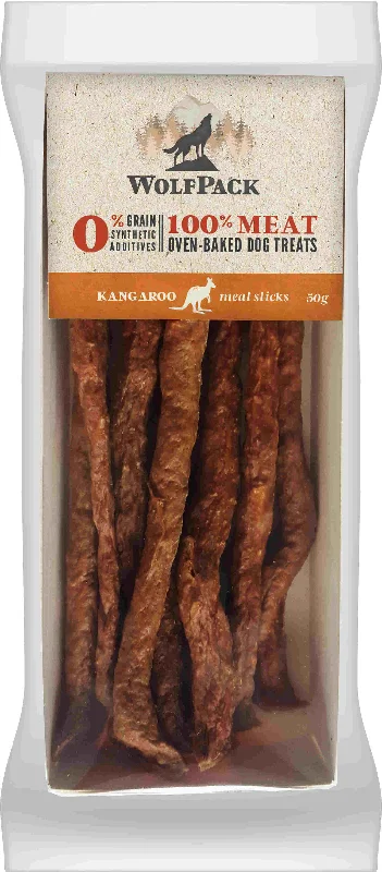 WOLFPACK Recompensă pentru câini, meat sticks cu 100 % cangur 50g