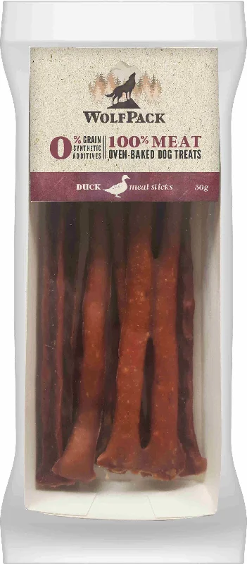 WOLFPACK Recompensă pentru câini, meat sticks cu 100 % raţă 50 g